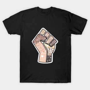 Skin Tone BLM Word Fist T-Shirt